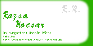 rozsa mocsar business card