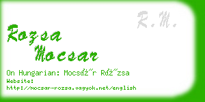 rozsa mocsar business card